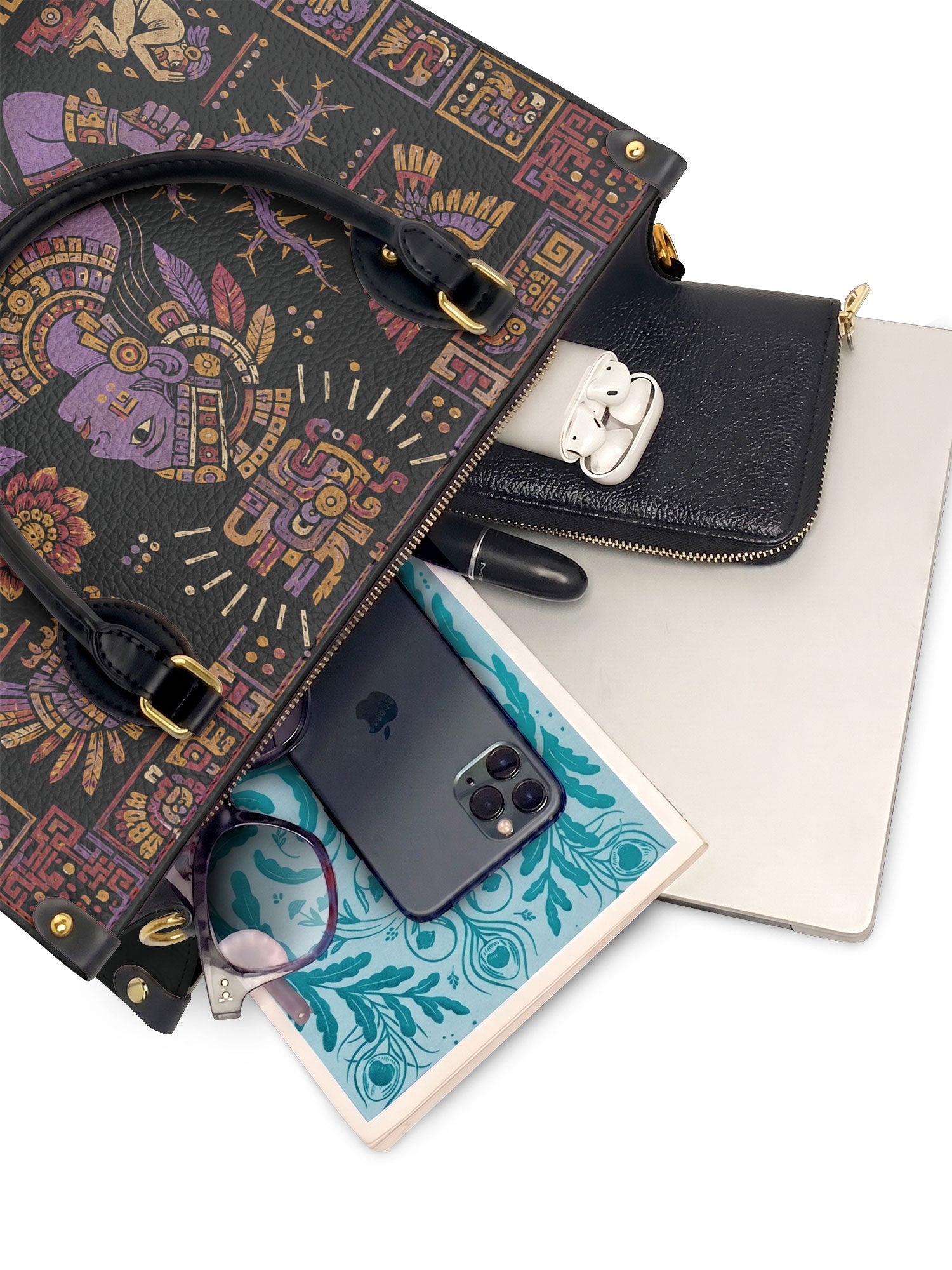 "El dolor me enseñó a ser fuerte" ver.4 Leather Handbag - interior | Paleta Bags