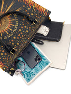 "Me levanto con el sol y llevo el fuego" ver.2 Leather Handbag - interior | Paleta Bags