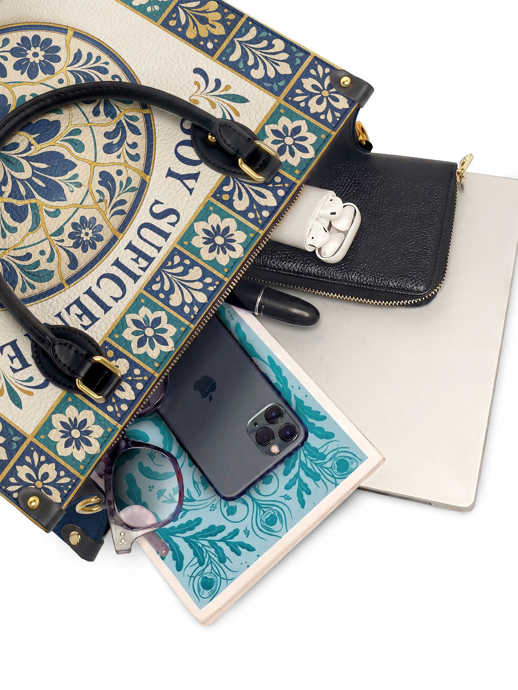 "Soy suficiente, tal y como soy" ver.8 Leather Handbag - interior | Paleta Bags
