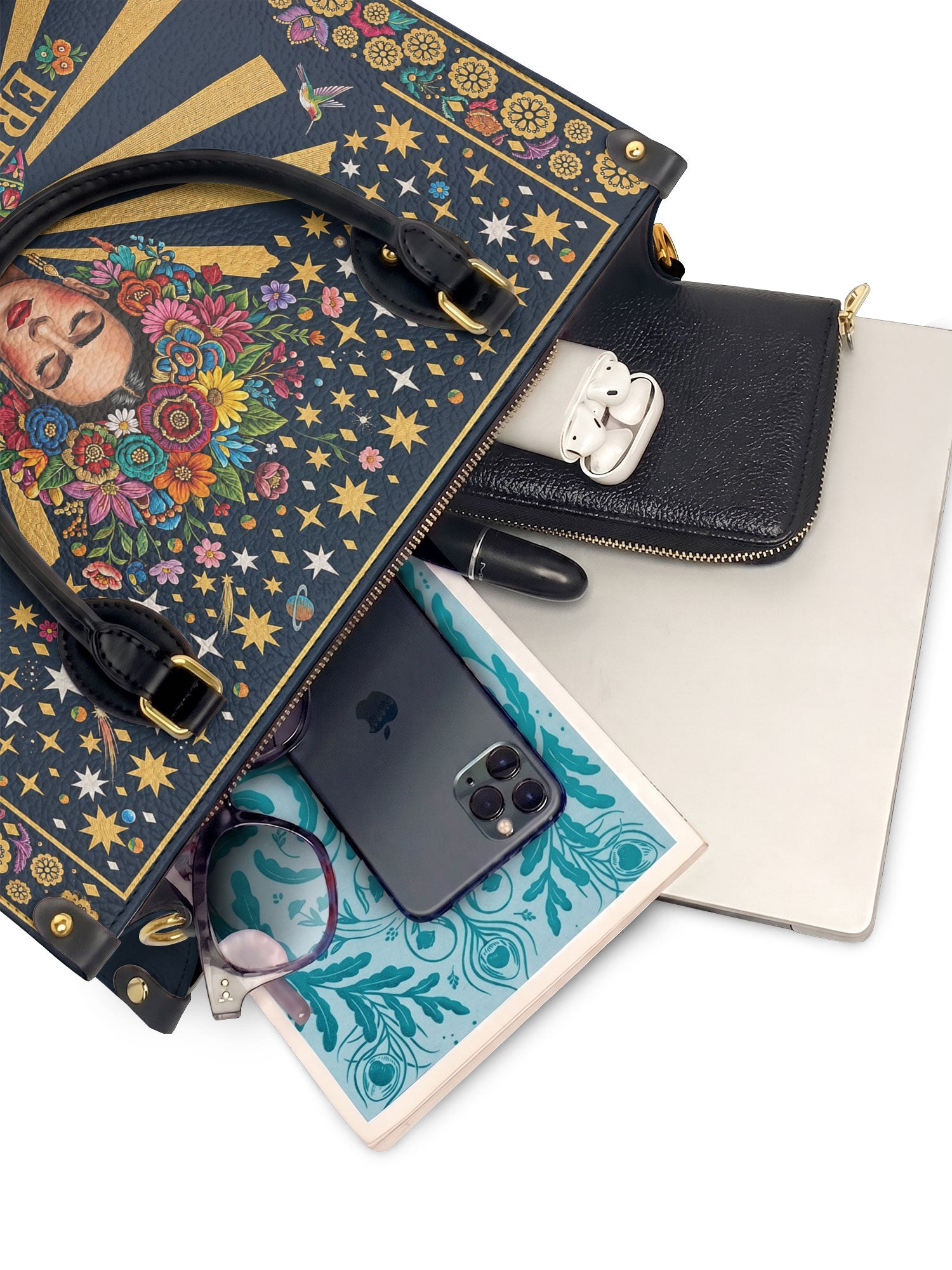 "Eres la mujer que alguna vez soñaste ser" ver.3 Leather Handbag - interior | Paleta Bags
