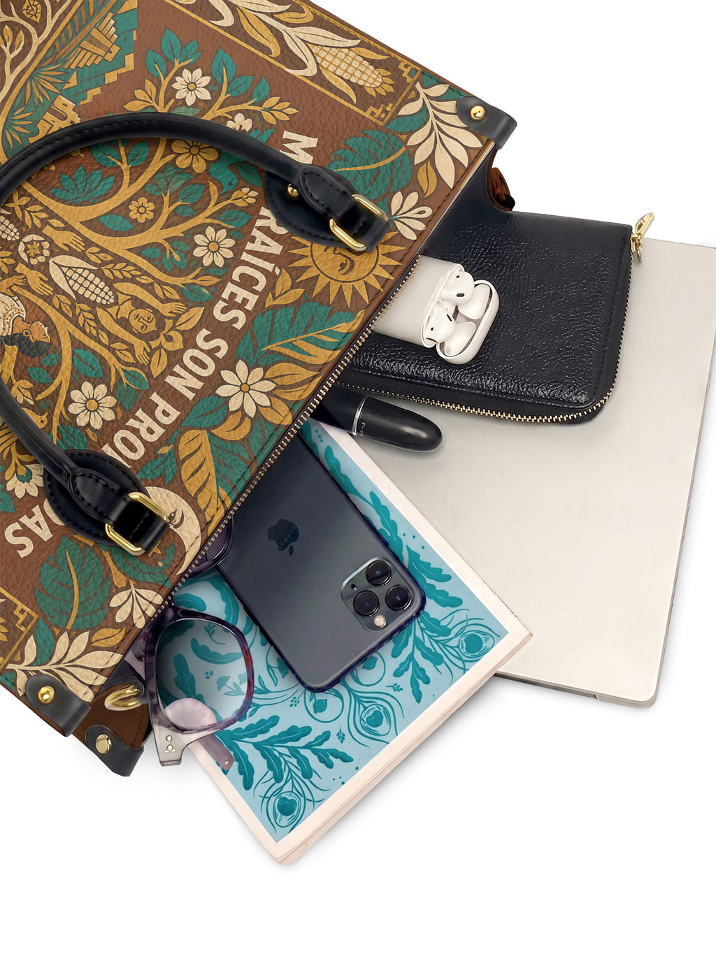 "Mis Raíces son Profundas" ver.3 Leather Handbag - interior | Paleta Bags