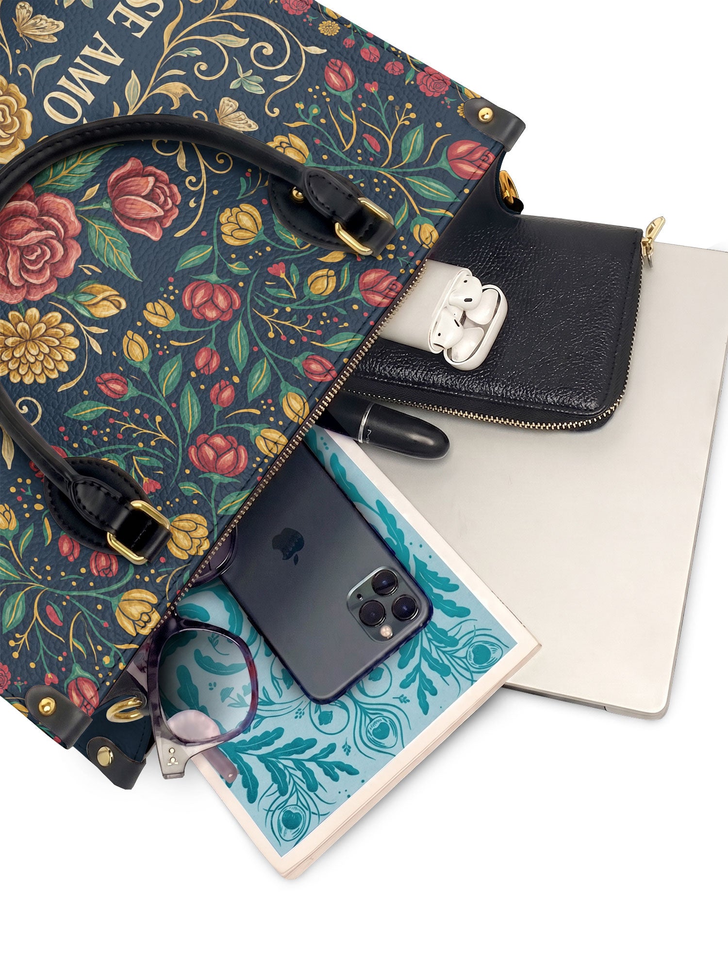 "Se amó hasta florecer" ver.6 Leather Handbag - interior | Paleta Bags