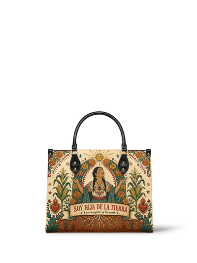 "Soy hija de la tierra" ver.5 Leather Handbag