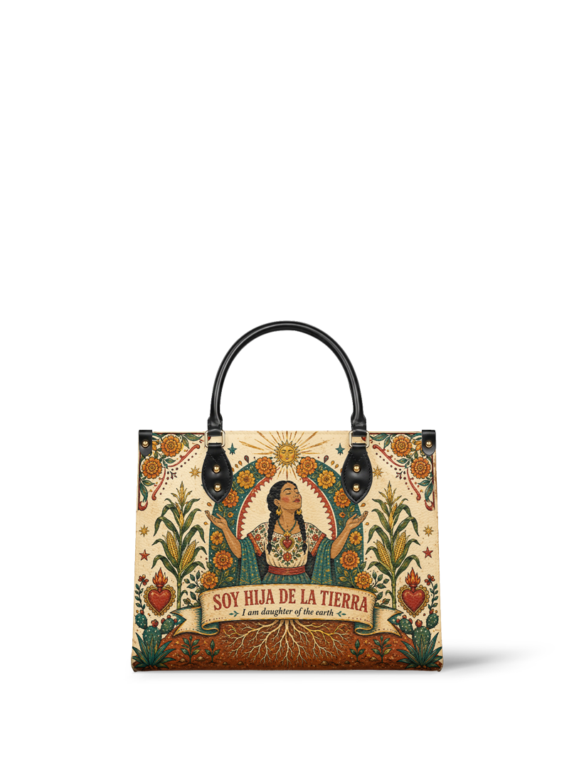 "Soy hija de la tierra" ver.5 Leather Handbag