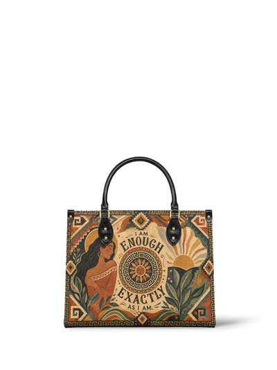 "Soy suficiente, tal y como soy" ver.5 Leather Handbag