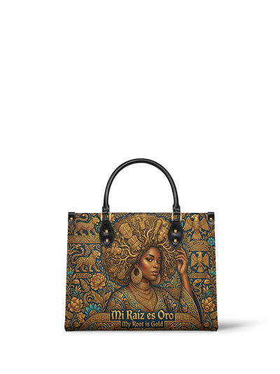 "Mi Raíz es Oro" ver.2 Leather Handbag
