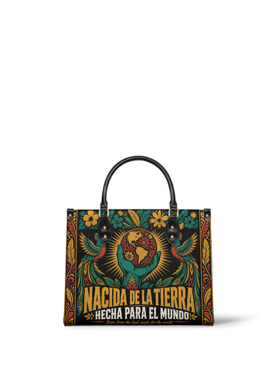 "Nacida de la tierra, hecha para el mundo" ver.4 Leather Handbag