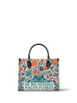"De mis heridas nacen flores" ver.1 Leather Handbag