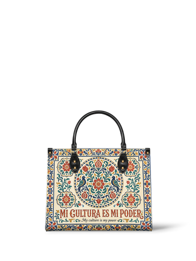 "Mi cultura es mi poder" ver.3 Leather Handbag