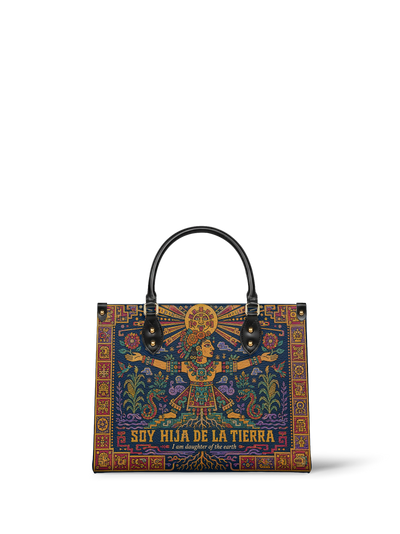 "Soy hija de la tierra" ver.2 Leather Handbag