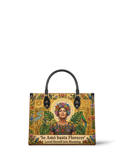 "Se amó hasta florecer" ver.7 Leather Handbag