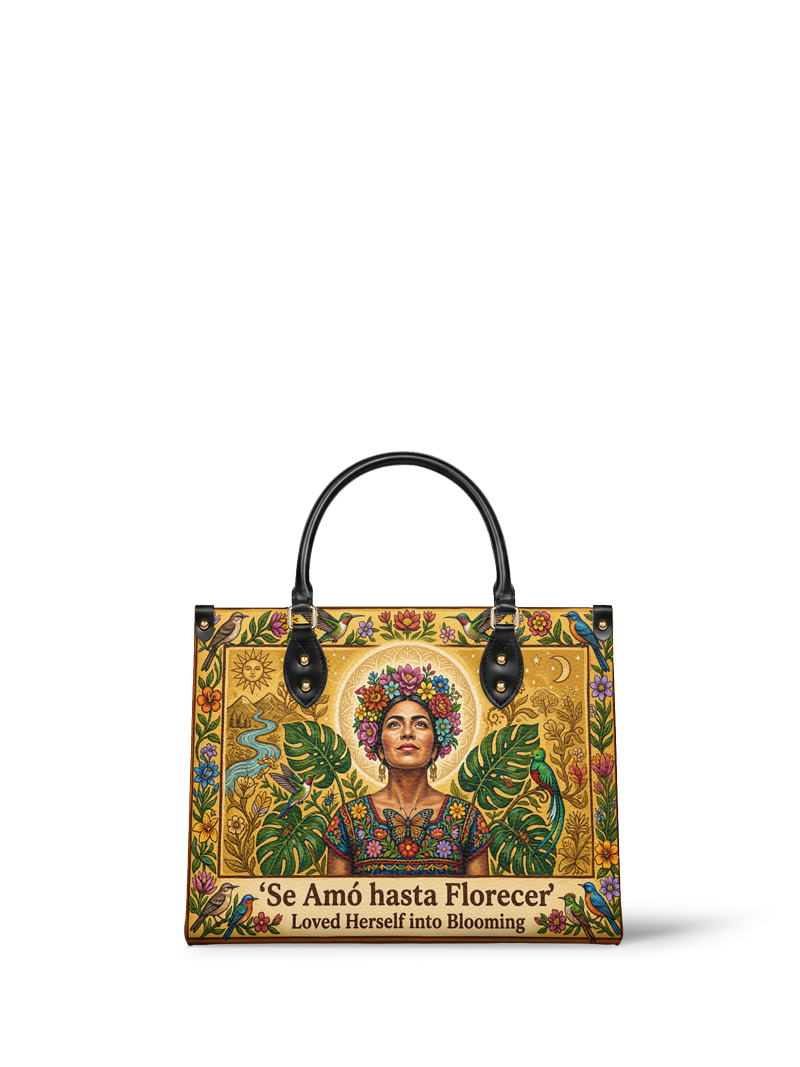 "Se amó hasta florecer" ver.7 Leather Handbag