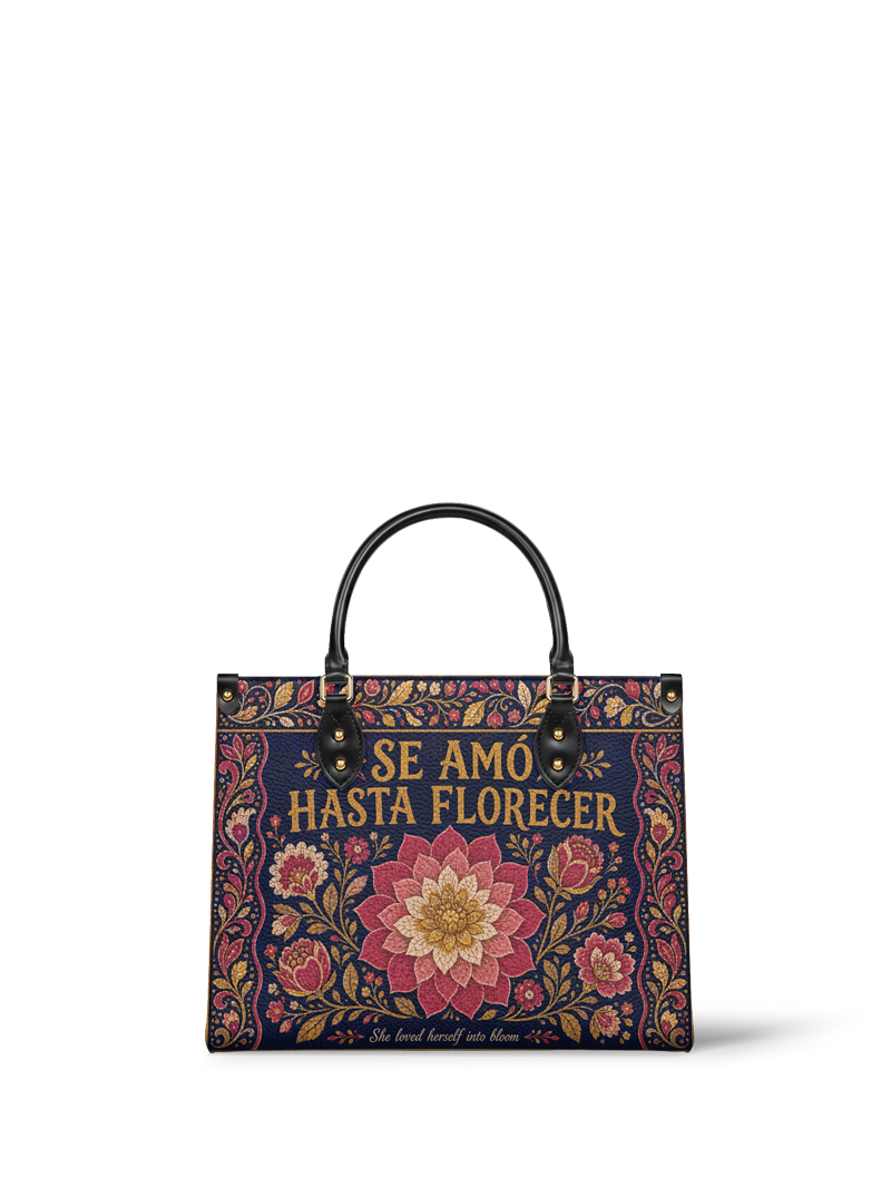 "Se amó hasta florecer" ver.4 Leather Handbag