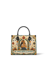 "Mi amor propio es sagrado" ver.1 Leather Handbag