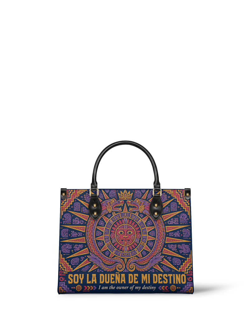 "Soy la dueña de mi destino" ver.1 Leather Handbag
