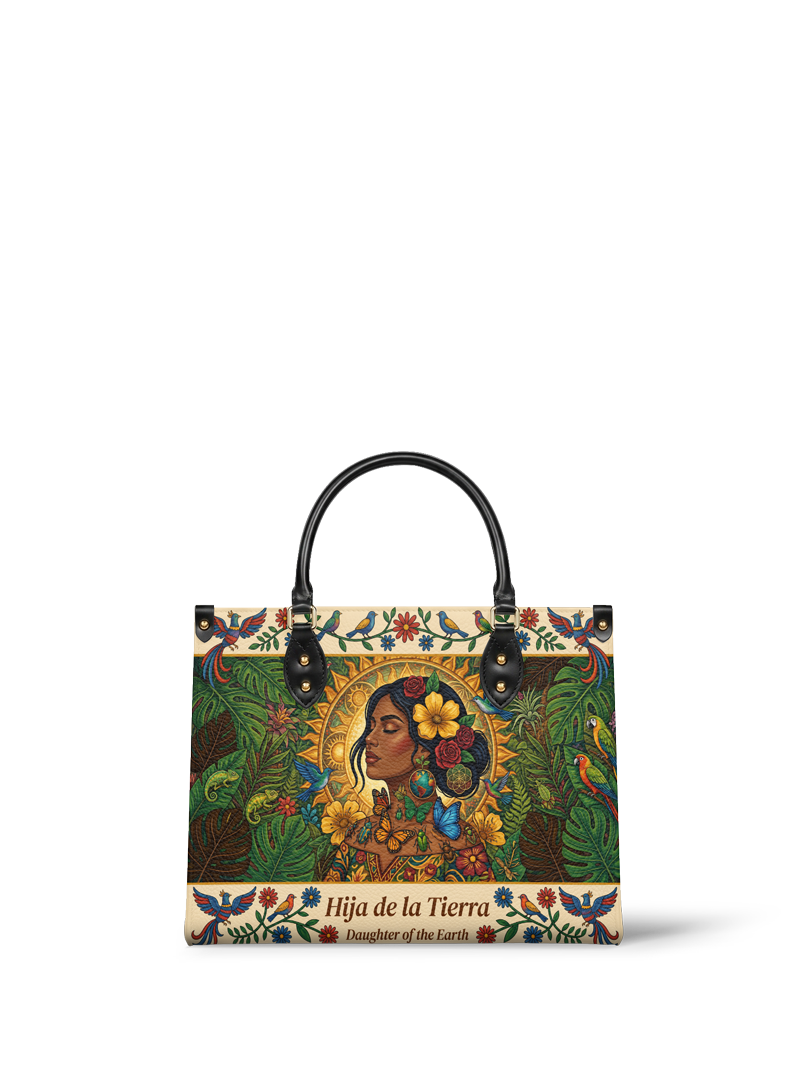 "Soy hija de la tierra" ver.6 Leather Handbag