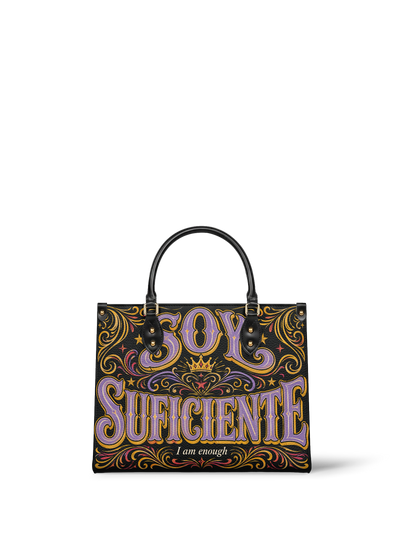 "Soy suficiente, tal y como soy" ver.2 Leather Handbag