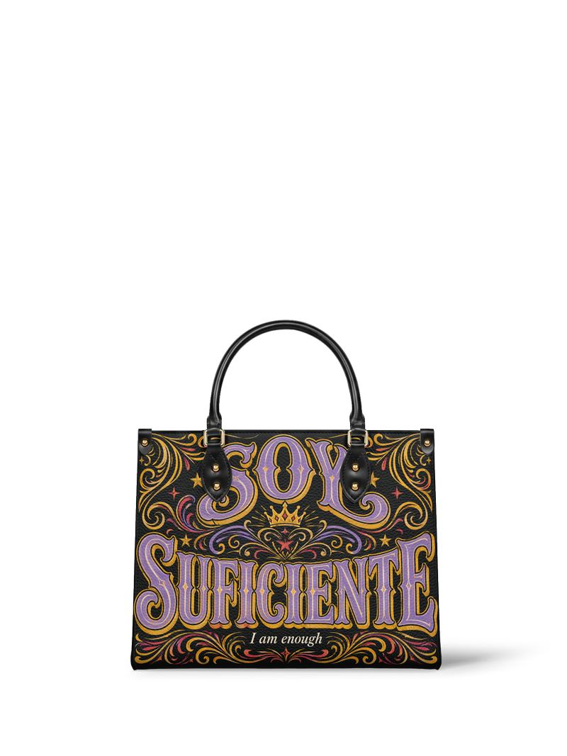 "Soy suficiente, tal y como soy" ver.2 Leather Handbag