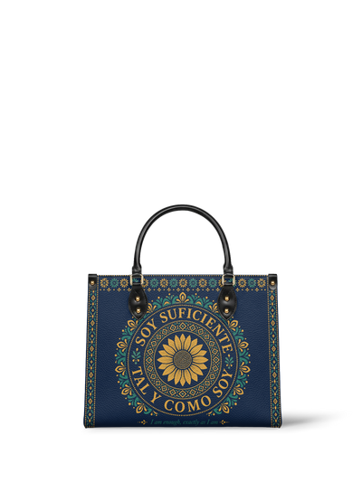 "Soy suficiente, tal y como soy" ver.7 Leather Handbag