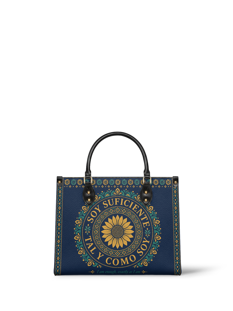"Soy suficiente, tal y como soy" ver.7 Leather Handbag