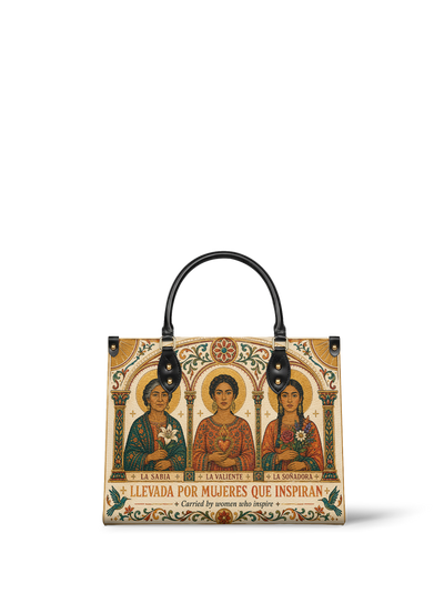 "Llevada por mujeres que inspiran" ver.1 Leather Handbag