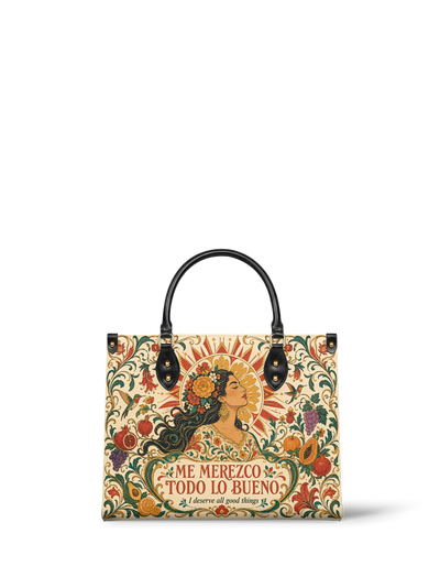 "Me merezco todo lo bueno" ver.3 Leather Handbag