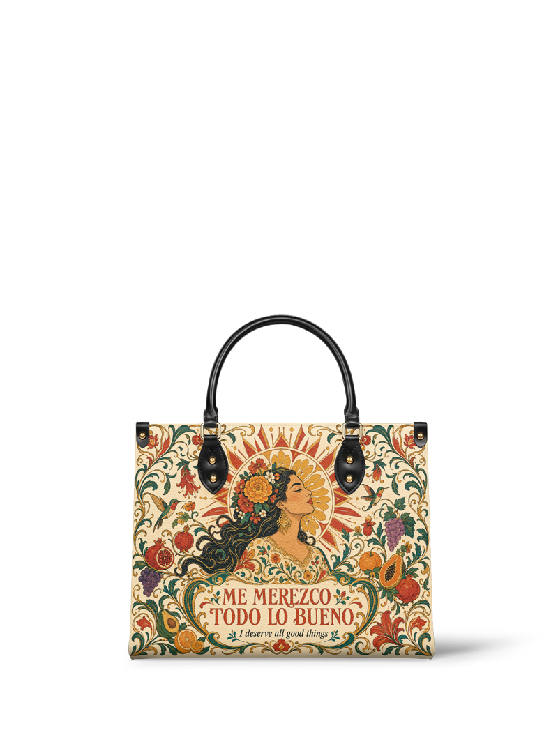 "Me merezco todo lo bueno" ver.3 Leather Handbag
