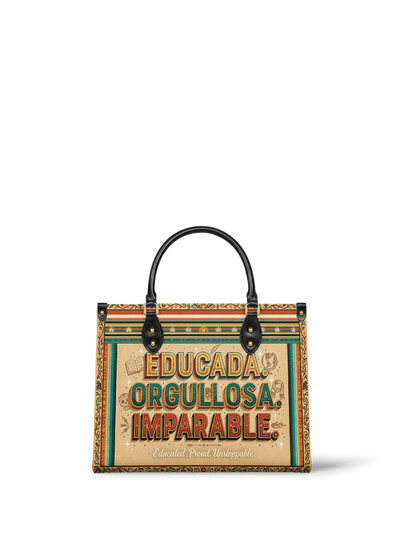 "Educada. Orgullosa. Imparable" ver.4 Leather Handbag