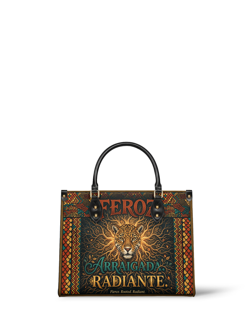 "Feroz. Arraigada. Radiante" ver.6 Leather Handbag