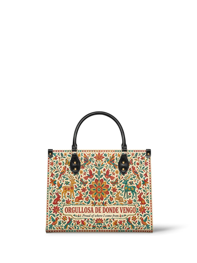 "Orgullosa de donde vengo" ver.2 Leather Handbag