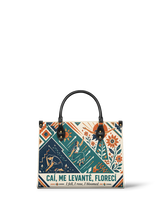 "Caí, me levanté, florecí" ver.3 Leather Handbag