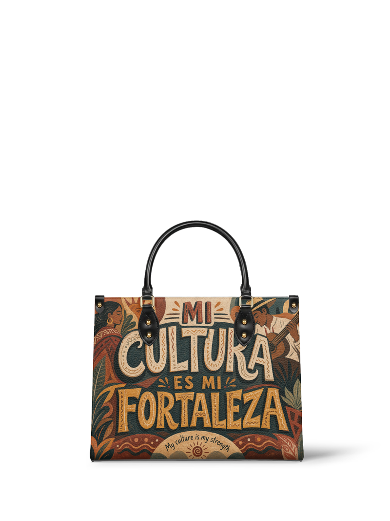 "Mi cultura es mi fortaleza" ver.1 Leather Handbag