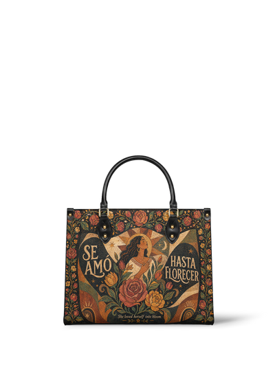 "Se amó hasta florecer" ver.2 Leather Handbag