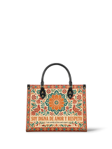 "Soy digna de amor y respeto" ver.5 Leather Handbag