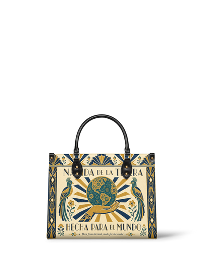 "Nacida de la tierra, hecha para el mundo" ver.2 Leather Handbag