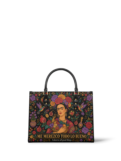 "Me merezco todo lo bueno" ver.1 Leather Handbag