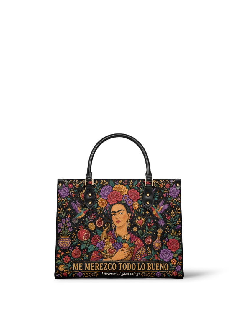 "Me merezco todo lo bueno" ver.1 Leather Handbag
