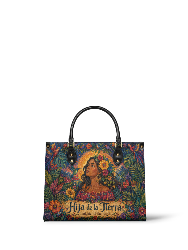 "Soy hija de la tierra" ver.4 Leather Handbag