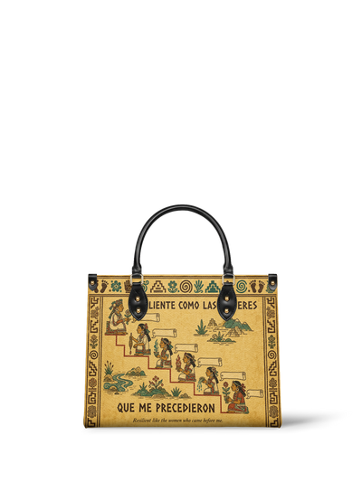 "Resiliente como las mujeres que me precedieron" ver.4 Leather Handbag