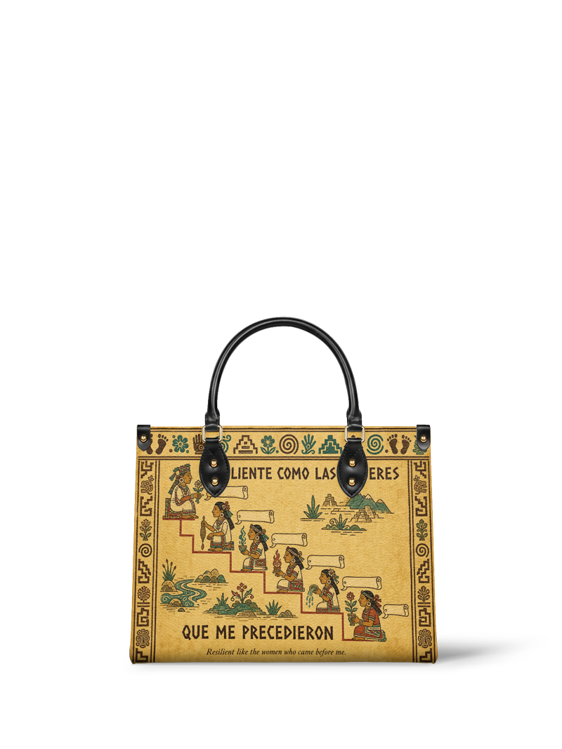 "Resiliente como las mujeres que me precedieron" ver.4 Leather Handbag