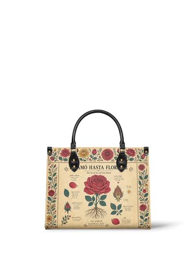 "Se amó hasta florecer" ver.5 Leather Handbag