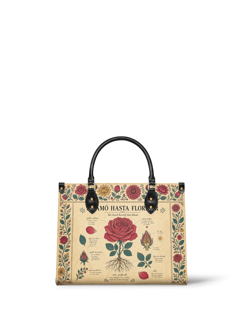 "Se amó hasta florecer" ver.5 Leather Handbag