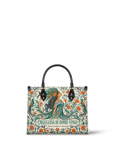 "Orgullosa de donde vengo" ver.3 Leather Handbag