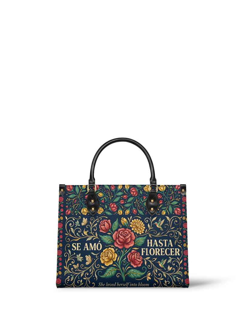 "Se amó hasta florecer" ver.6 Leather Handbag
