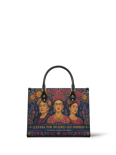 "Llevada por mujeres que inspiran" ver.2 Leather Handbag