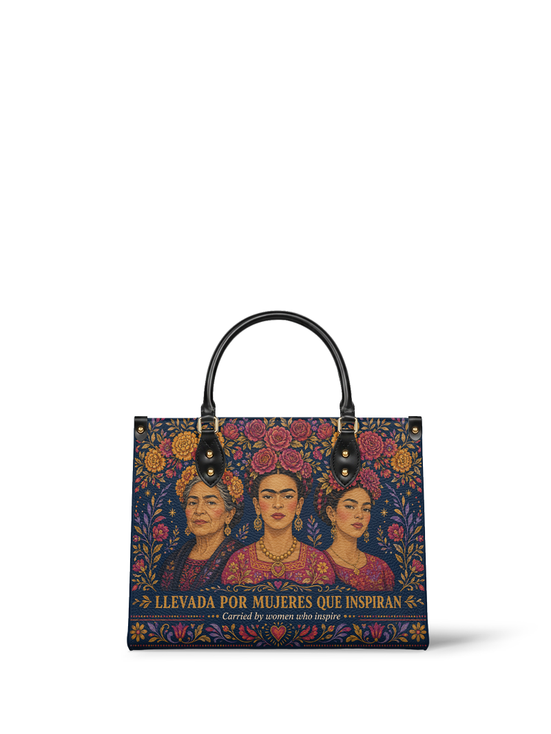 "Llevada por mujeres que inspiran" ver.2 Leather Handbag