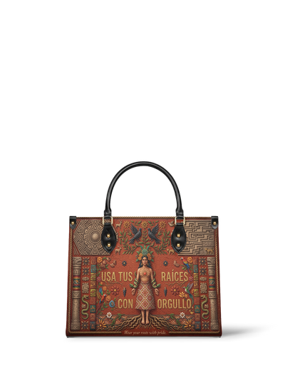 "Usa tus raíces con orgullo" ver.1 Leather Handbag