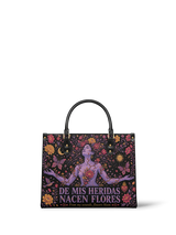 "De mis heridas nacen flores" ver.5 Leather Handbag