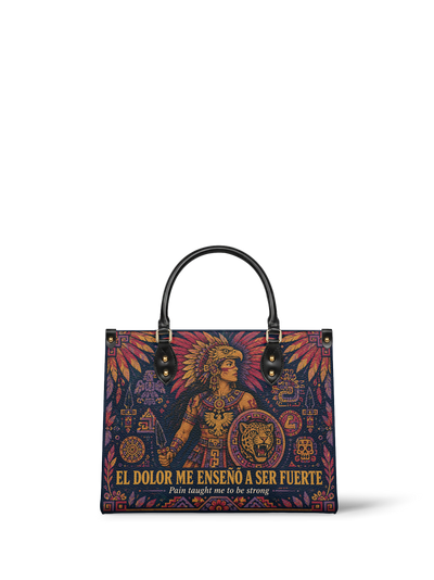 "El dolor me enseñó a ser fuerte" ver.1 Leather Handbag