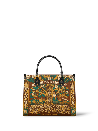 "Mis Raíces son Profundas" ver.3 Leather Handbag
